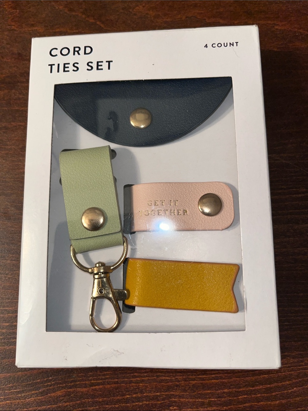 Cord Ties Set with Pouch in Navy, Sage, Blush & Mustard - Unbranded